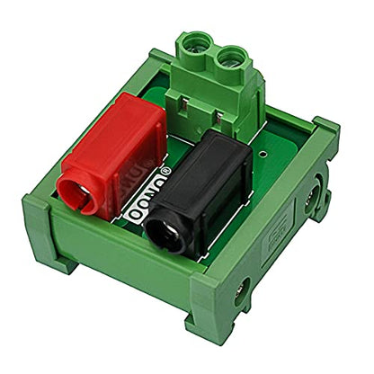 Banana Jack Breakout Board Module (1x2 Positions, DIN Rail Mount) - size: 1x2 Positions, style: DIN Rail Mount