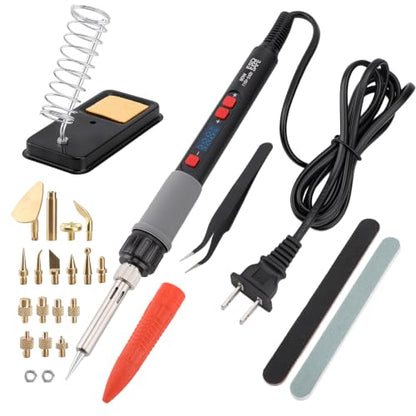80W Soldering Iron Kit Iron Heat Set | Digital Adjustable Temperature Soldering Iron 356-932°F (180-500°C) for 3D Printing Projects,Electric Repairing, DIY