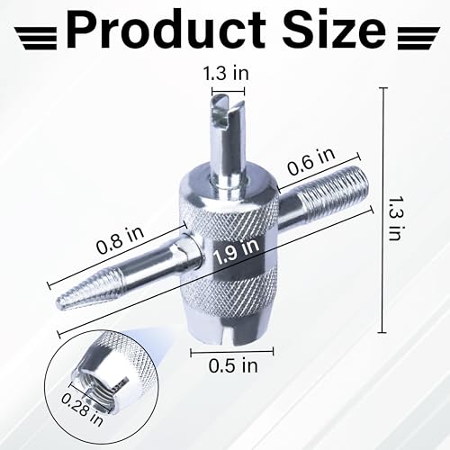 ecocstm 2 PCS 4-Way Tire Valve Stem Removal Tool, 4-in-1 Valve Core Removal Tool, Multifunctional Tire Valve Tool, Valve Stem Core Puller for Car Motorcycle Bicycle Tire Repair Replace