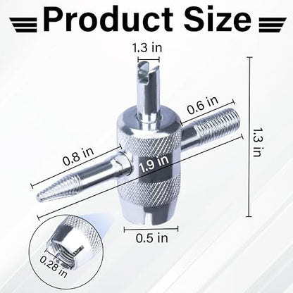 ecocstm 2 PCS 4-Way Tire Valve Stem Removal Tool, 4-in-1 Valve Core Removal Tool, Multifunctional Tire Valve Tool, Valve Stem Core Puller for Car Motorcycle Bicycle Tire Repair Replace