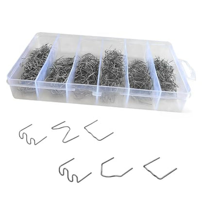 600 PCS Plastic Welding Kit with Storage Box, Hot Staples Bumper Welding Rods, 0.6mm 0.8mm Wave Shape Repair Kit, 6 Different Staple for Repair Car Bumper Dashboard (Black)