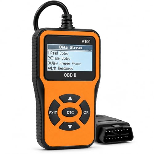 V100 OBD2 Diagnostic Scanner Tool - Quickly Engine Check Light Code Reader, Voltage Tester, I/M Readiness, Reset, and Code Eraser, Suitable for All OBD II Protocol Car & Truck Since 1996 - color: Orange