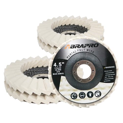 5 Pack Felt Wool Polishing Disc for Angle Grinder, 4-1/2" x 7/8" Wool Buffing Wheel Pad for Polishing Rough Surface to a Mirror Finish, for Metal Aluminum Marble Wood - style: 5pack-Flat Wool Polishing Disc