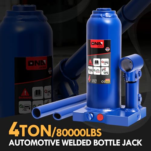 DNA Motoring 4 Ton / 8000 lbs Lifting Automotive Welded Hydraulic Bottle Jack for Car SUV Pickup, Auto Repair, with Manual Handle & Carrying Storage Case, Blue - color: blue, style: 4 ton