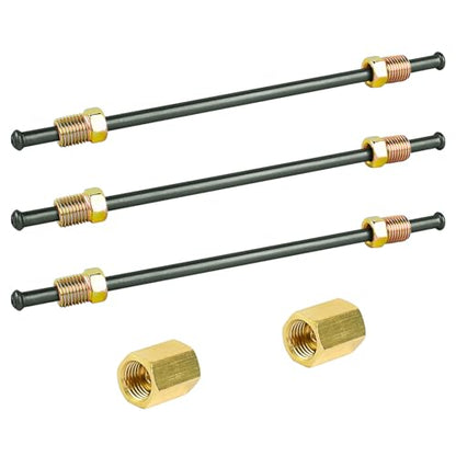 MuHize 6 Inches Brake Line Kit, 3/16 PVF Coated Brake Line Tube with fittings, Each End Bubble Flared Brake Line Tubing with 6 Fittings and 2 Unions for Brake Line Replacement - color: Black, size: 6 Inch