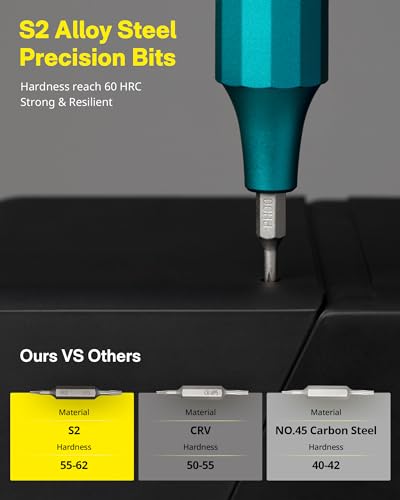 HOTO 24 in 1 Mini Screwdriver Set, Magnetic Torx Bit Set, Eyeglass Repair Kit, EDC Pen Screwdriver for Electronics, Watches, Phones, Laptops, Cameras, Gadgets for Men, Dark Turquoise - color: Dark Turquoise