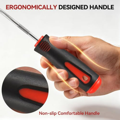 12PCS Automotive Pick and Hook Tool Set, Professional Mechanic Pick Set | 4 Flat Oil Seal Hooks & 8 Hook Picks, Dual Length Design, Heat-Treated High Carbon Steel & Premium Metal, Ergonomic Grip - color: Red