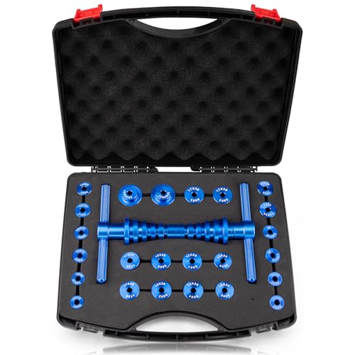 Bearing Press Kit for Bicycle Hub & Pivot, 25PCS Universal Tool | Soft-Tail Frame Pivot Installation, Bushing Tool Included, Durable Steel Build, Fits Most MTB/Road Bike Hubs