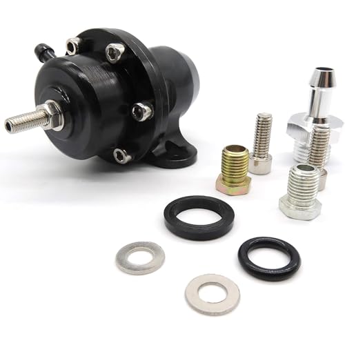 HiSport FPR-008 Fuel Pressure Regulator with Kit - Black High Volume Adjustable Compatible with Honda Acura B-Series Engines EG DC EK B16A B18C - size: HSFPRB18C