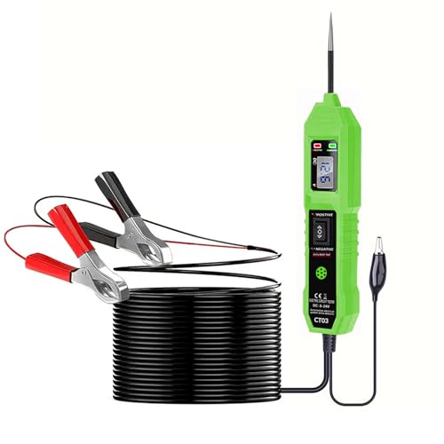 CT03 Power Circuit Tester, 6-24V DC Test Light Short Circuit, Automotive Component Electrical Polarity Identify Continuity Tester, Overload Protection - color: Green