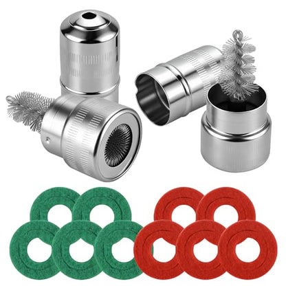Battery Terminal Cleaner Tool Kit, 2-Pack Battery Post Wire Brush with Metal Case and 10 Anti-Corrosion Fiber Washers (5 Red & 5 Green) for Car, Truck, RV and Marine Batteries