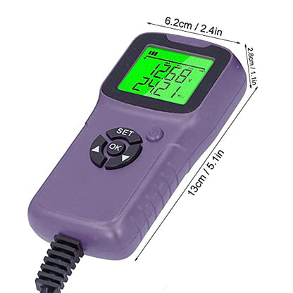 A300 Digital Car Battery Tester, Automotive Battery Analyzer, LCD Display with Load Test System for 12V Batteries, Includes Heavy Duty Clamps and Beep Remind Function (Purple) - color: Purple