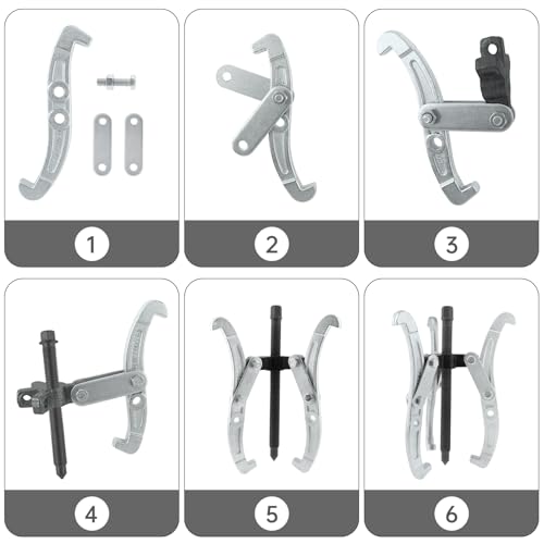 ChgImposs 10 Inch 3-Jaw Gear Puller, 2 Jaw 3 Jaw Puller for Pulley Gears Bearings and Flywheels, Heavy Duty Pulley Puller with Reversible Jaws, High Carbon Steel Removal Tool Bearing Puller Tool - size: 10 Inch