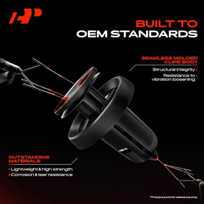 A-Premium 220PCS Retainer Clip Kit Compatible with 2000-2006 Toyota Tundra | Door Trim Panel Weatherstrip Hood Fender Splash Windshield Wheel Tail Light, Push Pin Nylon Rivet Fastener, w/Removal Tool