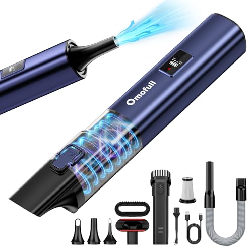 Car Vacuum Portable Cordless, 19500Pa 4-in-1 Handheld Vacuum Cordless Vacuum Cleaner&Air Duster with Multi-Nozzles, 140W Hand Cordless Rechargeable Vacuum Cleaners for Car, Home, Office, Pet