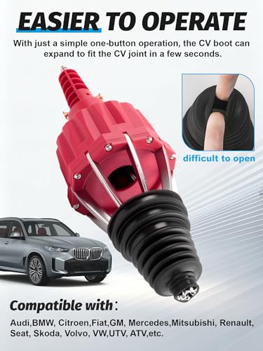 Pneumatic CV Joint Boot with 2 Sets CV Joint Boot Repair Kits | Fit 1.02-1.34in Axle Shaft for Cars, Trucks, SUVs, Most Vehicle Models Expander Installation Tool - size: 1x Installation Expander+2x CV Boots