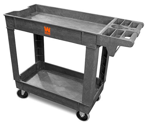 WEN 73009 500-Pound Capacity 40 by 17-Inch Two-Shelf Service Utility Cart - size: With Onboard Hooks and Ruler