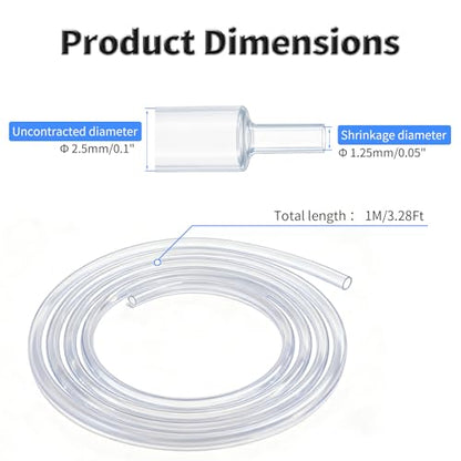 1M Heat Shrink Tubing, 2.5mm OD, 2:1 Ratio, Clear | Polyolefin Shrinkable Tube, Waterproof Electrical Insulation Tubing, for Wire Cable and Electronic Component Protection - size: 1M Φ2.5 Clear