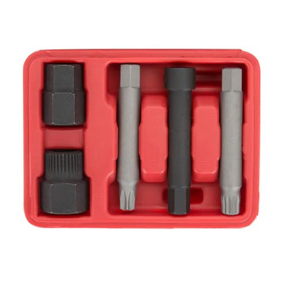 OEMTOOLS 27261 Alternator Decoupler Pulley Tool Kit, 5 Piece, Pulley Sockets and Shaft Bits Fit Most OAD and OWC Pulleys, Alternator Pulley Kit and Repair Tool
