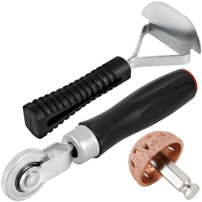 Tire Repair Patch Tools Wear-Resistant Tire Patch Roller Tool Tungsten Steel Buffing Wheel Premium 42mm High Speed Tyre Grinding Head Tire Scraper for Car Truck Motorcycle