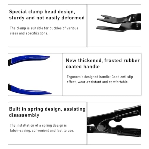 Panel Clip Removal Plier, Automotive Door Panel Upholstery Trim Clips Removal Tool Pliers, Remove Push Pin and Press in Trim Clip Fasteners Lift Action Plier, Car Accessories (Blue) - color: Blue
