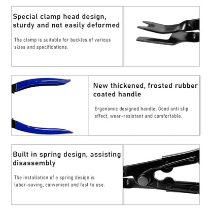 Panel Clip Removal Plier, Automotive Door Panel Upholstery Trim Clips Removal Tool Pliers, Remove Push Pin and Press in Trim Clip Fasteners Lift Action Plier, Car Accessories (Blue) - color: Blue