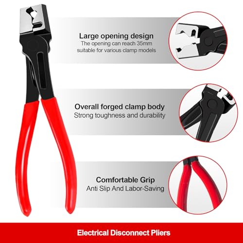Electrical Disconnect Pliers Set – 11PCS Automotive Terminal Removal Tool Kit, Includes Straight & 60° Disconnect Pliers, Double-Ended Terminal Separator, Hose Clamp Plier & 8PCS Depinning Tools