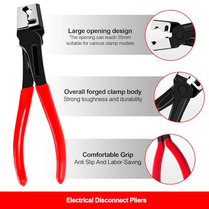 Electrical Disconnect Pliers Set – 11PCS Automotive Terminal Removal Tool Kit, Includes Straight & 60° Disconnect Pliers, Double-Ended Terminal Separator, Hose Clamp Plier & 8PCS Depinning Tools