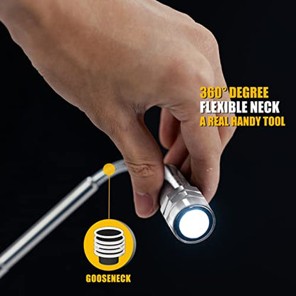 Dad Gifts, Magnetic Pickup Tool, Telescoping Magnet Flashlight, Gifts for Men, Birthday Gifts for Men, Dad, Father, Women, Him, Teen Boys, Mechanic, Boyfriend, Gift Ideas, Silver - style: Sliver Magnetic Tool