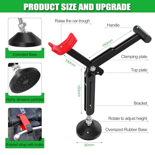 7-piece motorcycle cleaning kit, including Portable Lift Jack for Chain Maintenance & Wheel Cleaning with Chain Brush, Tire and Wheel Brush, Oil-Pads,Universal Fit for Dirt Bike, Motorcycle