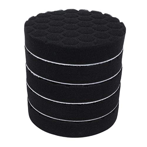 Jinchao-polishing Pads, Pack of 5Pcs Polishing Pad, Sponge Buff Polishing Pad Kits for Car Polisher, Dual Action Polishing Pad,Polishing (Color : Black) - color: Black