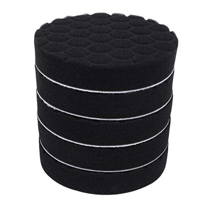 Xianglaa-Good polishing Pads, Pack of 5Pcs Polishing Pad, Sponge Buff Polishing Pad Kits for Car Polisher, Dual Action Polishing Pad, Adapter for Car Care Polisher (Color : White) - color: White