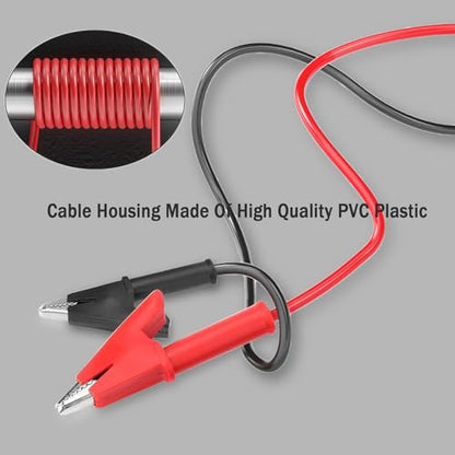 Banana Plug to Crocodile Clip Test Leads Wire 4mm Banana Plug Test Leads | Cable Alligator Clip Test Probe Cable 3.28ft for Multimeter and Battery Testing(X-Y 16A 2S) - size: 3.28ft 16AWG 2 items