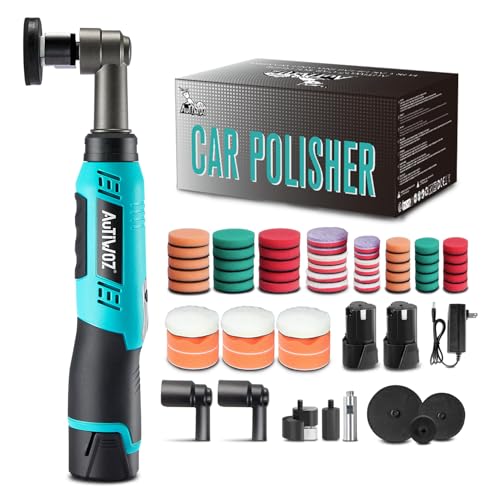 AUTIWOZ WS01 Cordless Mini Buffer Polisher, 1/2/3 Inch Micro Buffer Polisher, 6 Speeds 2Pcs 2000mAh Orbital/Rotary Mini Polisher for Polishing, Sanding and Cleaning, Mini Buffer Machine Sets