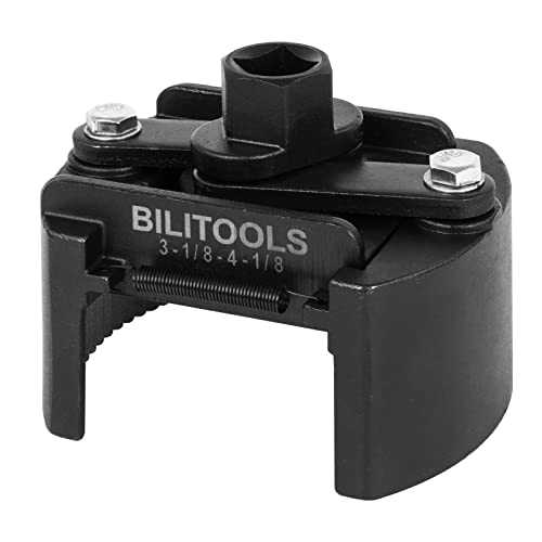 BILITOOLS Universal Adjustable Oil Filter Wrench with Auto-Clamp Spring | 1/2-Inch Drive Removal Tool, Fits 80-105 mm (3.15-4.13 Inch) Engine Filters, Conduit and Fittings - size: 80-105mm