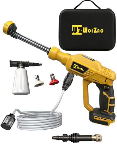 Car Washer Cordless Compatible with DeWalt 20V Battery, Portable Handheld Power with 6-in-1 Nozzle Foam Cannon for Car Floor Fence Wall Patio Cleaning (Battery Not Included)