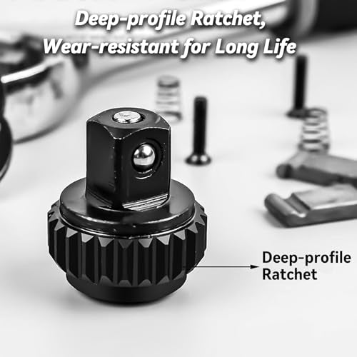 1/2" Drive Socket Set, 12-Piece Ratchet Socket Wrench Set with 10 Metric Sockets 8-24mm, 24-Tooth Quick-Release Ratchet Handle & Extension Bar, CR-V Steel with Organizer for Car & Home Repairs & DIY - size: 1/2" Drive
