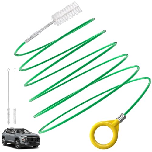 EVOULTES Car Sunroof Cleaning Brush with 2 Pack Straw Cleaning Brush | 120 Inch Flexible Pipe Brush, 2 Pack Straw clean brush, PVC Hose, Nylon Bristles, Car Sunroof, Windshield Wiper Drain Hole - size: 120 Inch (w/ 2Pcs Short Brush)