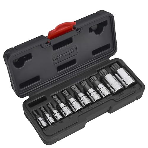 EPAuto 10-Piece XZN Triple Square Spline Bit Socket Set - size: Triple Square- 10 Pieces