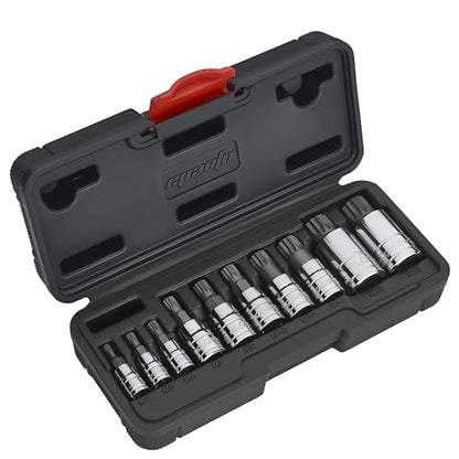 EPAuto 10-Piece XZN Triple Square Spline Bit Socket Set - size: Triple Square- 10 Pieces