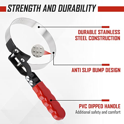 SPARKWHIZ Oil Filter Wrench Set, Oil Filter Removal Tool 2-3/4" - 5-1/4", 9" & 12" Adjustable Oil Filter Pliers, Adjustable 3-Jaw Oil Filter Wrench, 7pcs