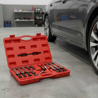 13PCS Bearing Flywheel Puller Kit, 2/3 Jaw Universal Gear Removal Tool Set, Red Case | Heavy duty bearing flywheel puller kit, 2/3 jaw, universal fit for inner/outer bearings, vehicle repair, includes red storage