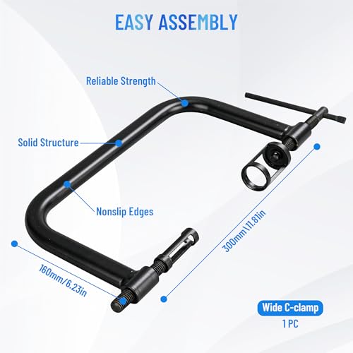 Valve Spring Compressor | 10 Piece Spring Clamp Tool Kit with C Clamp, Collet Pusher Adapters, Extension Rods, and Lever for Car, Motorcycle, ATV, and Small Engine Repairs (Blue) - color: BLUE