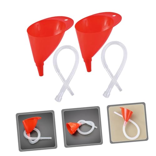 Yardwe 3 Sets Long Flexible Automotive Funnels with Transparent Hose for Precise Fuel and Oil Pouring Plastic Gasoline Funnels for Cars Rvs Motorcycles No Spill Reusable Fuel Transfer Kit