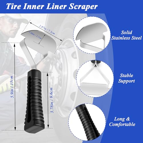 30+3PCS Tire Patch Roller Kit, Tire Repair Tool for Car Grinding, Repair Buffing Wheel/Inner Liner Scraper/ 30PCS Wheel Patches(32/42/ 58mm)