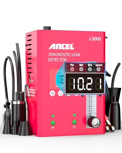 ANCEL L3000 Digital Automotive Smoke Leak Detector with LED Pressure Gauge – EVAP System & Full-Vehicle Leak Tester for Gasoline and Diesel Engines, Professional Smoke Machine Tool - size: Digital Display