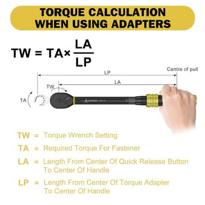 ANPUDS Side-Open Torque Adapter Set SAE for HVAC & Tight Spaces, 3/8" Drive | 5/16" to 7/8", 12pcs, Chrome Molybdenum Steel, 12-Point Torque Wrench Extension for HVAC, Automotive, Brake & Fuel Lines