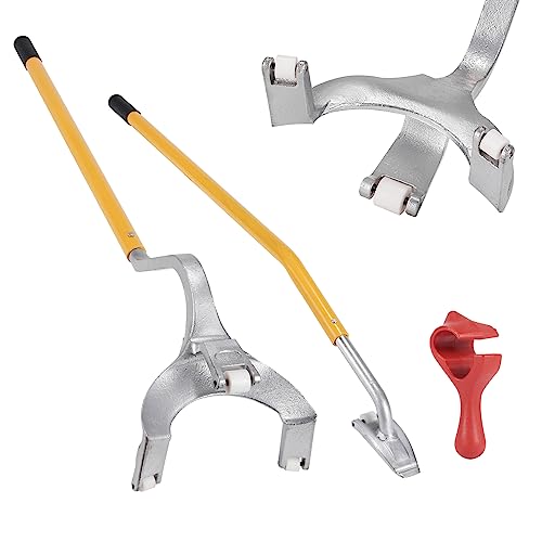VEVOR Steel Tire Mount Demount Tool 22.5" to 24.5" Semi Tire Changing Tool with Extra Bead Holder, Tubeless Truck Bead Breaker Manual Tire Changing Tools for Car Repairing (Yellow) - color: Yellow