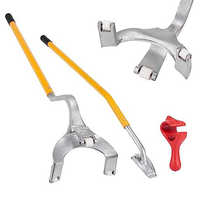 VEVOR Steel Tire Mount Demount Tool 22.5" to 24.5" Semi Tire Changing Tool with Extra Bead Holder, Tubeless Truck Bead Breaker Manual Tire Changing Tools for Car Repairing (Yellow) - color: Yellow