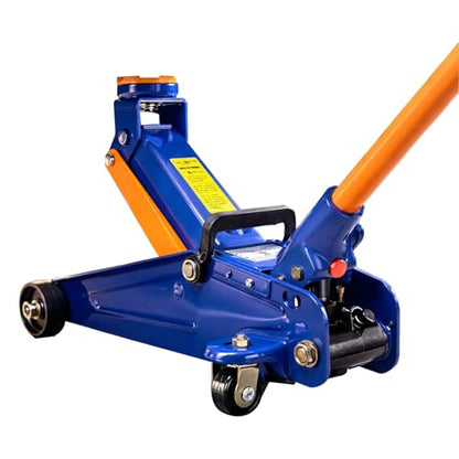 PONO Heavy Duty Low Profile Floor Jack - 2 Ton (4000 LBS) Capacity, 5.31''-13.2'' Single Pump Quick Lift Hydraulic Car Jack with Detachable Handle and Safety Valve for Low Cars Garage DIY Tire Change